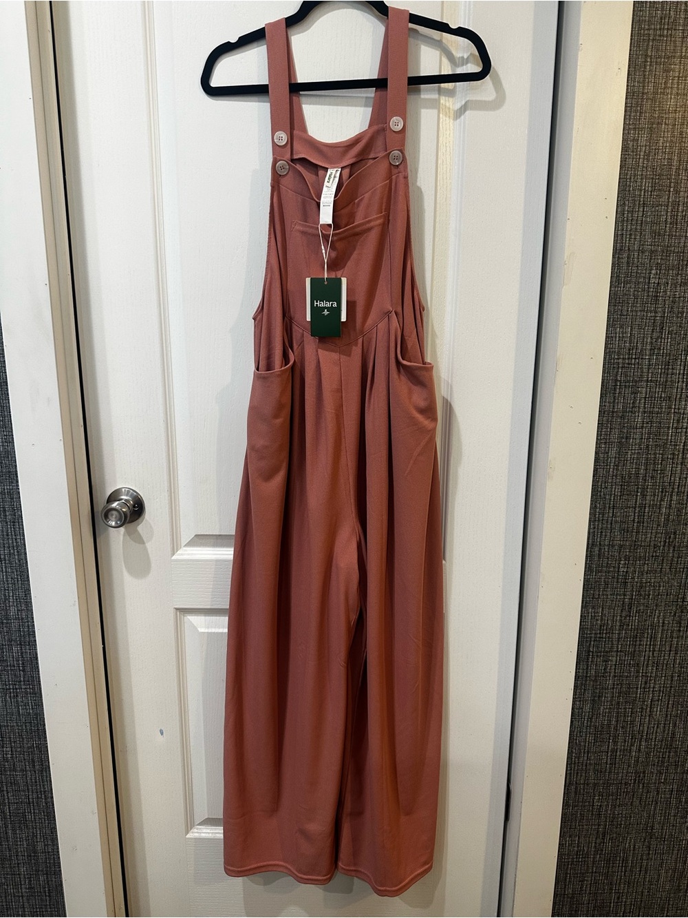 HALARA Rosewood Pink Wide-Leg Overalls